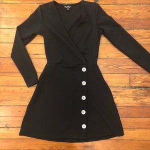 Black long sleeve dress with buttons